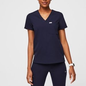 3 FIGS Navy Scrub Top